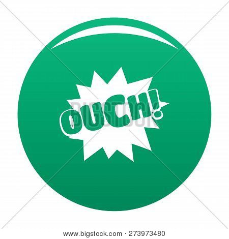 Comic Boom Ouch Icon. Simple Illustration Of Comic Boom Ouch Icon For Any Design Green