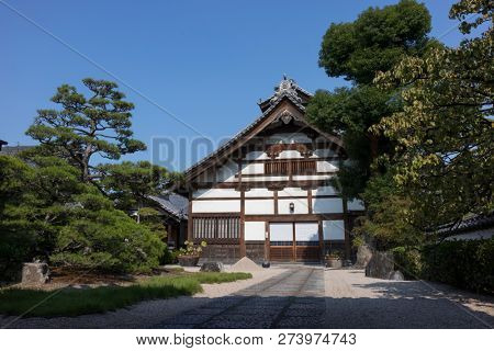 Fukuoka, Japan- October 18, 2018: Historical building on the Shofokuji compound, the first zen temple in Japan 