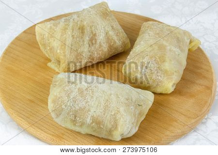 The meat frozen semi-finished stuffed cabbages