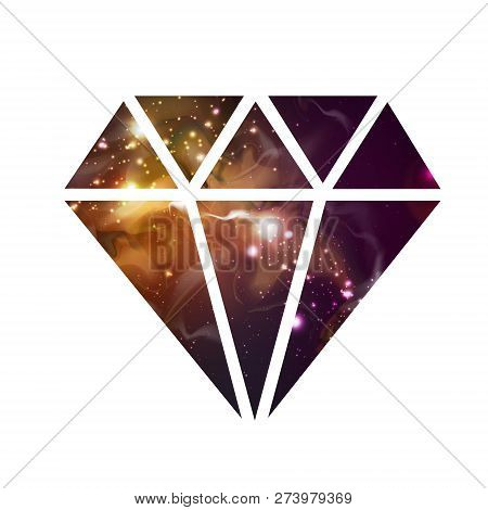 Diamond Flat Vector Icon With Space Background Inside