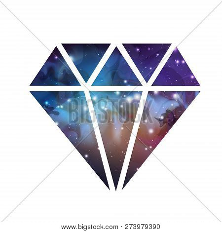 Diamond Flat Vector Icon With Space Background Inside