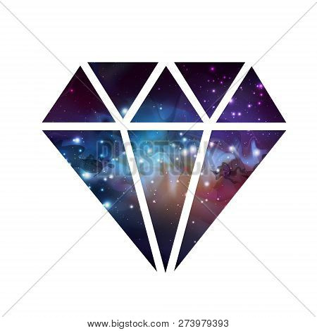 Diamond Flat Vector Icon With Space Background Inside