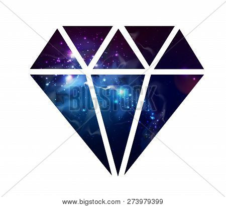 Diamond Flat Vector Icon With Space Background Inside