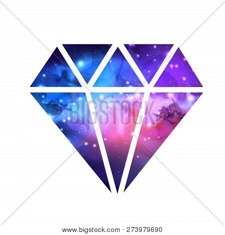 Diamond Flat Vector Icon With Space Background Inside
