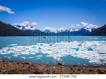 The Ice And Water In El Calafate In Patagonia Argentina