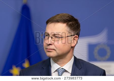 Brussels, Belgium - Dec 13, 2018: European Commission Vice-president For The Euro And Social Dialogu