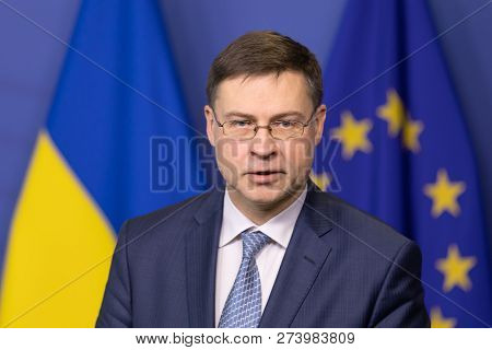 Brussels, Belgium - Dec 13, 2018: European Commission Vice-president For The Euro And Social Dialogu