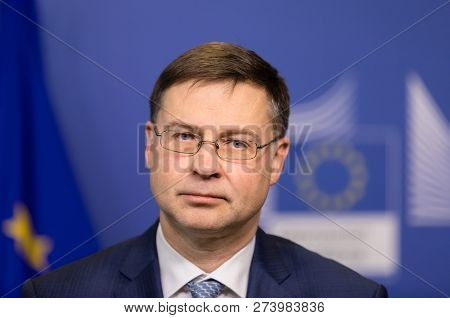Brussels, Belgium - Dec 13, 2018: European Commission Vice-president For The Euro And Social Dialogu