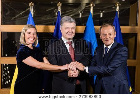 Brussels, Belgium - Dec 12, 2018: Eu Representative For Foreign Affairs Federica Mogherini, Presiden