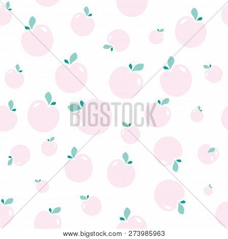 Fresh And Fruity Vector Illustration. Pink And Green Seamless Pattern Can Be Used As Cute And Lovely