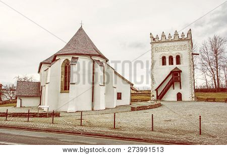 Roman Catholic Church Of St. Anna With Renaissance Bell Tower, Strazky, Slovak Republic. Religious A