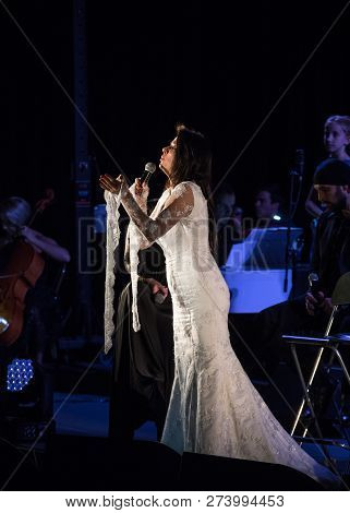 Cracow, Poland - December 7, 2018:  The Multimedia Christmas Oratory - To Bethlehem Performed By The