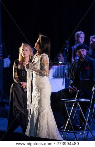 Cracow, Poland - December 7, 2018:  The Multimedia Christmas Oratory - To Bethlehem Performed By The