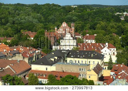 Vilnius City Scape With Church Of St. Francis And St. Bernard And Church Of St. Anne