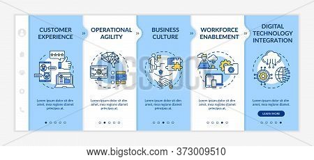 Business Model Improvement Onboarding Vector Template. Operational Agility. Corporate Culture. Respo