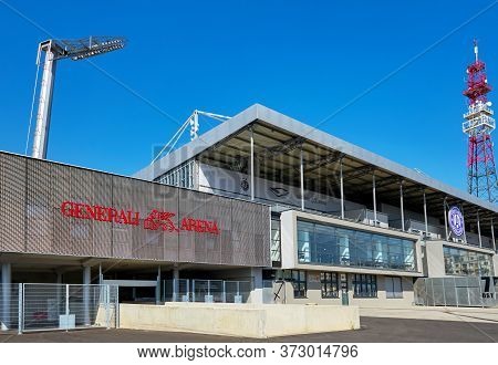 Vienna, Austria - September 2018: Generali Arena - The Official Stadium Of Fc Austria