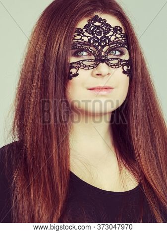 Mysterious Woman Wearing Lace Mask