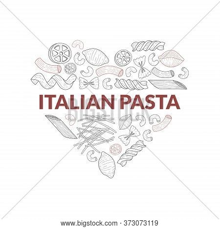 Italian Pasta Of Heart Shape, Traditional Cuisine Dish, Food Menu, Restaurant, Cafe Banner, Flyer, C
