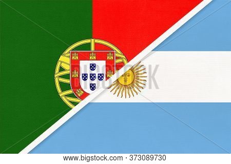 Portugal Or Portuguese Republic And Argentina Or Argentine Republic, Symbol Of Two National Flags Fr