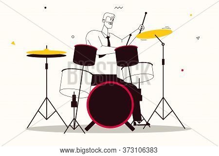 Vector Character Illustration Of Jazz Band Perform Music