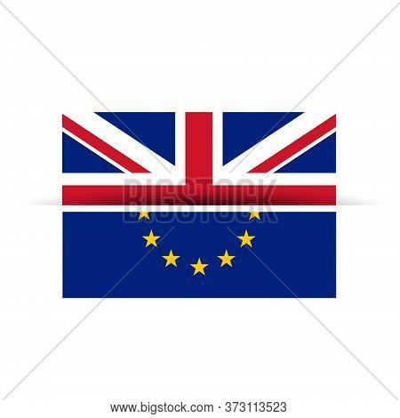 Uk And European Union Flag Getting Separated Vector Design Illustration
