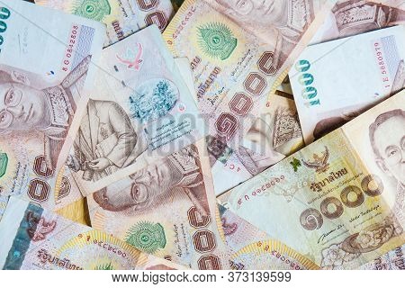 Background Of 1000 Thb Thai Baht Value Close Up