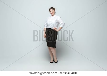 Leader. Young Woman In Office Attire. Bodypositive Female Character, Feminism, Loving Herself, Beaut