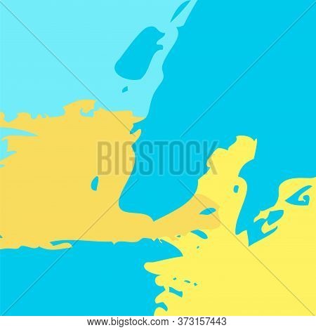 Autumn Suntime Background. Blue And Yellow Splash Watercolor Banner. Modern Grunge Design Jpeg Illus