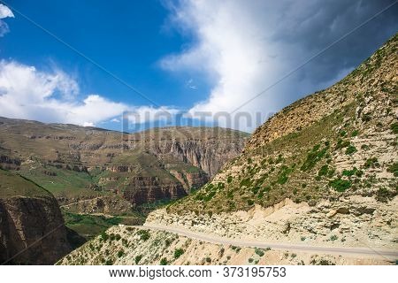Beautiful Landscape In The Mountains At Summer In Daytime. Mountains At The Sunset Time. Azerbaijan,