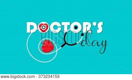 Doctors Day. A Syringe And Heartbeat Graph For A Doctors Day Vector Illustration. Heart, Syringe, St