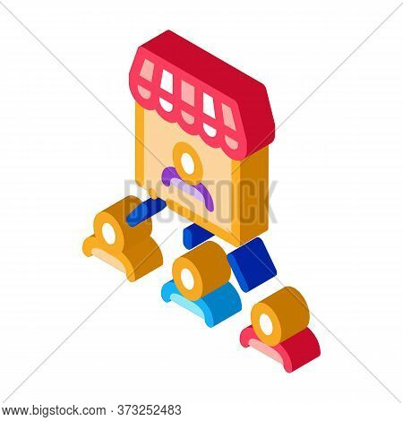 Seller And Buyers Icon Vector. Isometric Seller And Buyers Sign. Color Isolated Symbol Illustration