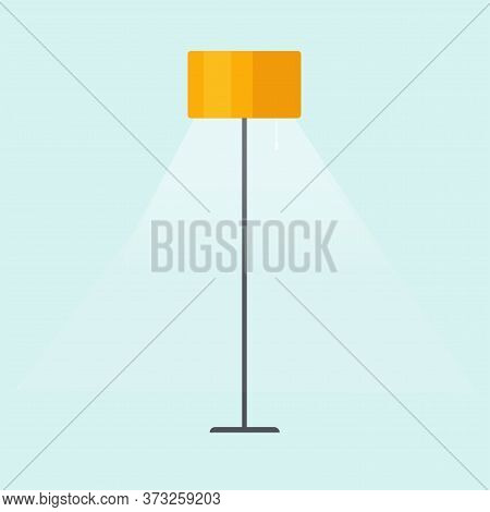 Floor Lamp Isolated Or Floorlamp Indoor Table Lighting Home Stand Vector Illustration On Color Backg