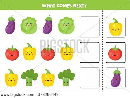 Which Vegetable Comes Next. Educational Logical Game.
