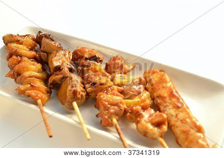 Char-kogt kylling yakitori