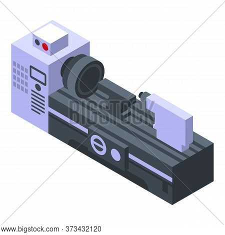 Electric Lathe Icon. Isometric Of Electric Lathe Vector Icon For Web Design Isolated On White Backgr