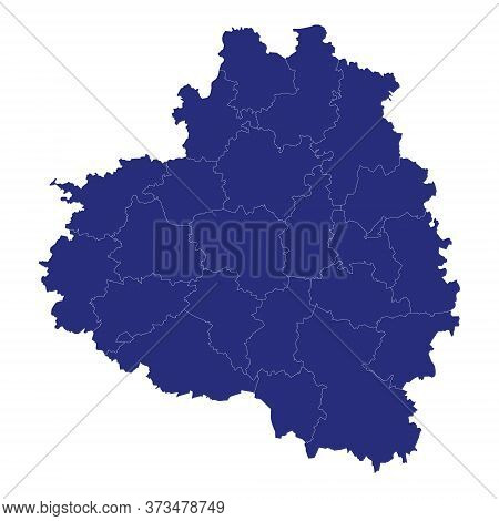 High Quality Map Of Tula Oblast Is A Region Of Russia With Borders Of The Districts