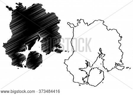 Xiamen City (people's Republic Of China, Fujian Province) Map Vector Illustration, Scribble Sketch C