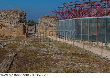 View Of Conimbriga Roman Ruins In Portugal