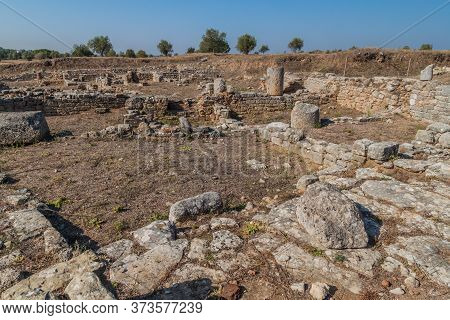 View Of Conimbriga Roman Ruins In Portugal