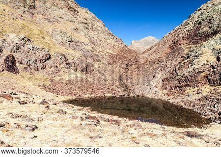 Small Lake In Parc Natural Comunal De Les Valls Del Comapedrosa National Park In Andorra