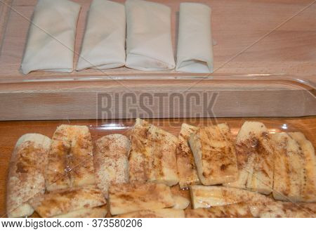 Plantain Cooking Banana In Eggroll Wrapper Turron