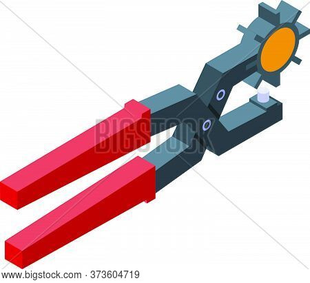 Hand Hole Puncher Icon. Isometric Of Hand Hole Puncher Vector Icon For Web Design Isolated On White 