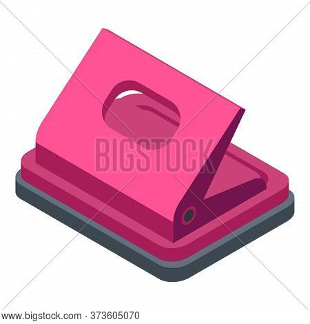 Hole Puncher Equipment Icon. Isometric Of Hole Puncher Equipment Vector Icon For Web Design Isolated