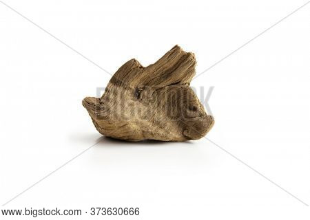 Piece of driftwood, isolated on white. 
