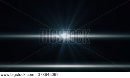 Anamorphic Lens Flare From A Photo Camera Lens. Anamorphic Background.
