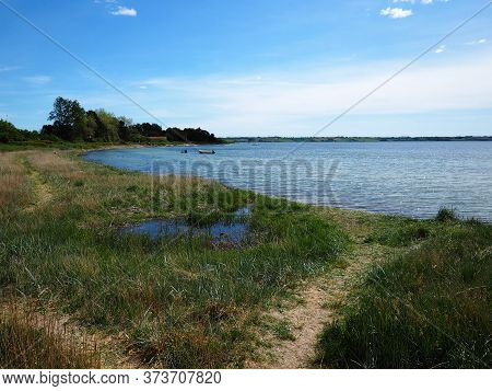 Typical Beautiful Natural Danish Coastline Beach Landscape In The Summer Fyn Funen Denmark