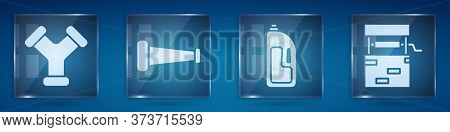 Set Industry Metallic Pipe, Industry Metallic Pipe, Container With Drain Cleaner And Well. Square Gl