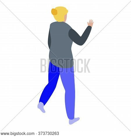 Woman Ask Bank Teller Icon. Isometric Of Woman Ask Bank Teller Vector Icon For Web Design Isolated O