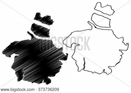 Tiruchirappalli City (republic Of India, Tamil Nadu State) Map Vector Illustration, Scribble Sketch 