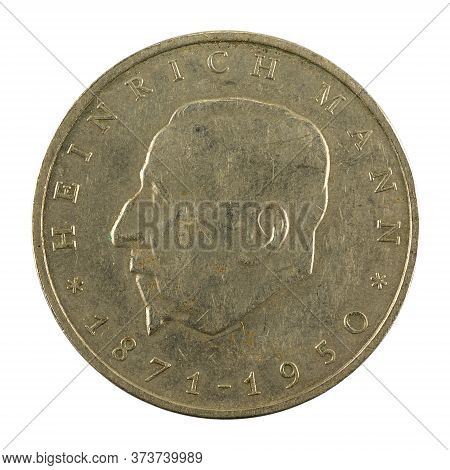 Historic 20 East German Mark Coin Special Edition(1971) Obverse Isolated On White Background